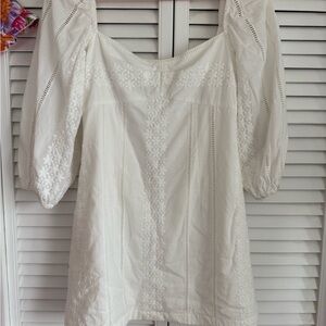 Hello Molly Cream Button-Front Mini Dress